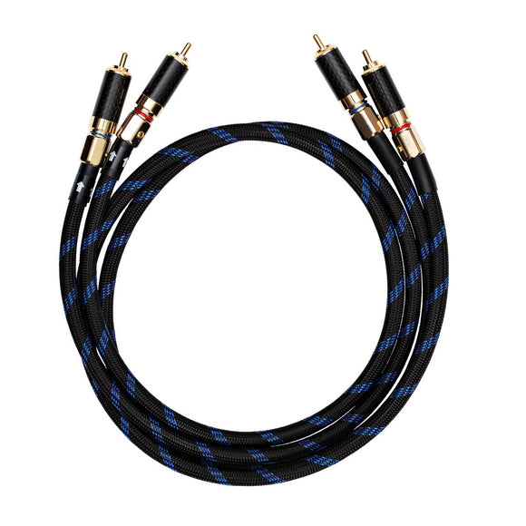 PURE FINE SILVER - Unbalanced RCA Interconnect Cables  (Sapphire Range) 1 x Pair