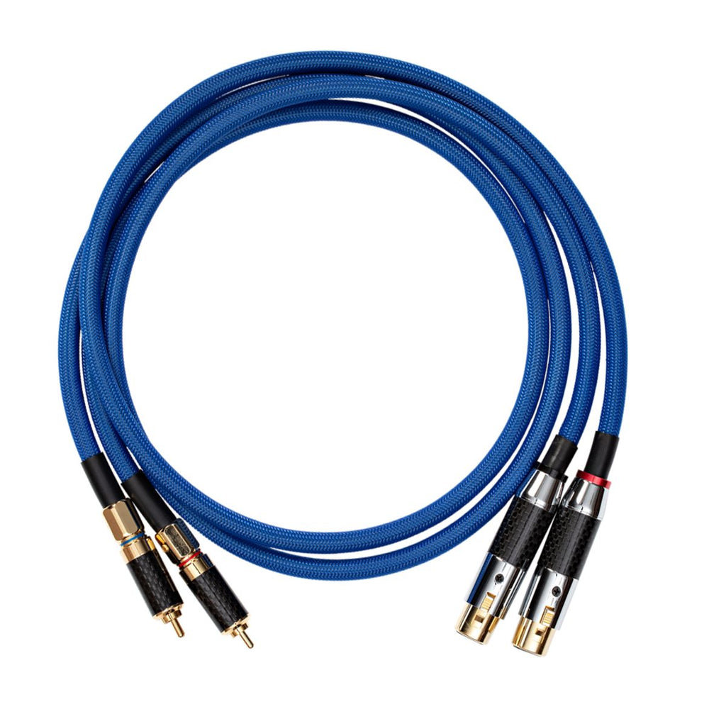 PURE FINE SILVER - Unbalanced RCA to XLR Female Interconnect Cables  (Sapphire Range) 1 x Pair