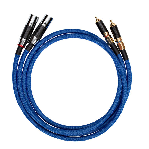PURE FINE SILVER - Unbalanced RCA to XLR Male Interconnect Cables (Sapphire Range) 1 x Pair